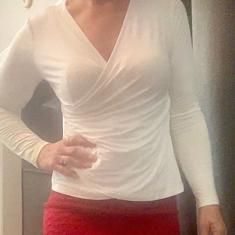 Elegant White Wrap Top